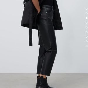 Zara faux leather mom fit pants